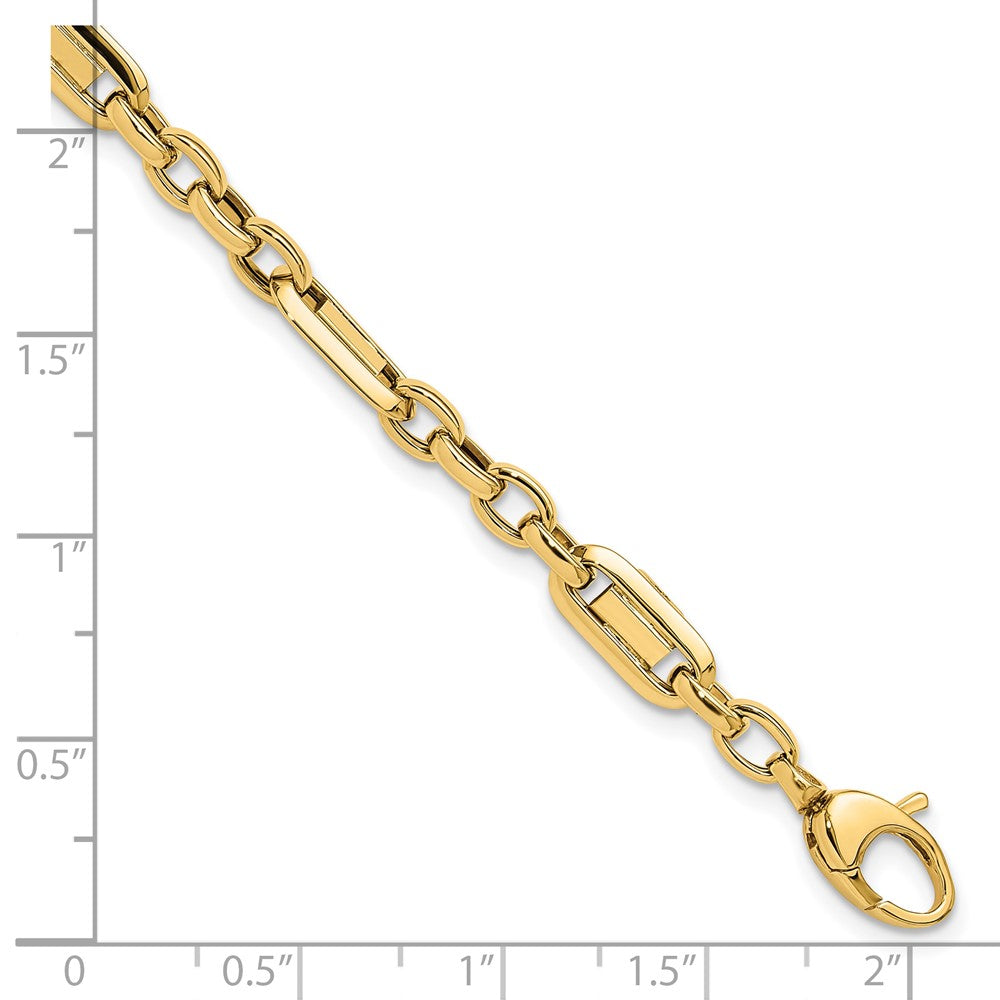 14k Yellow Gold Polished Fancy Link Bracelet