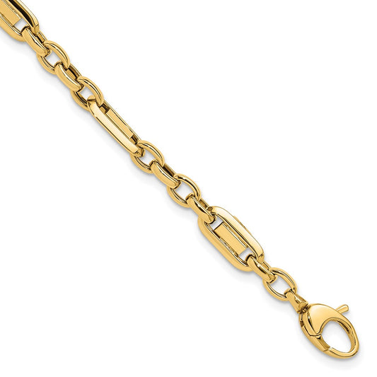 14k Yellow Gold Polished Fancy Link Bracelet