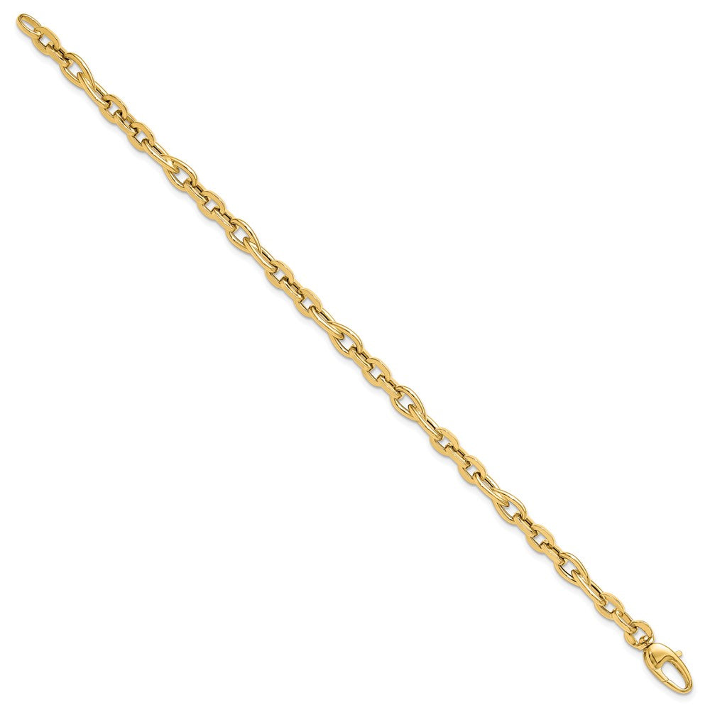 14K Yellow Gold 7.5in Polished Fancy Link Bracelet