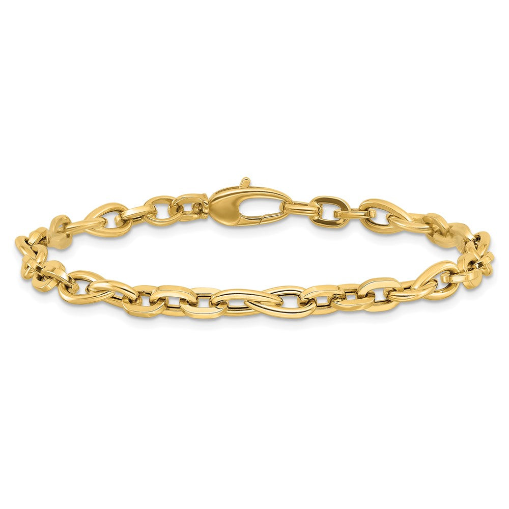 14K Yellow Gold 7.5in Polished Fancy Link Bracelet
