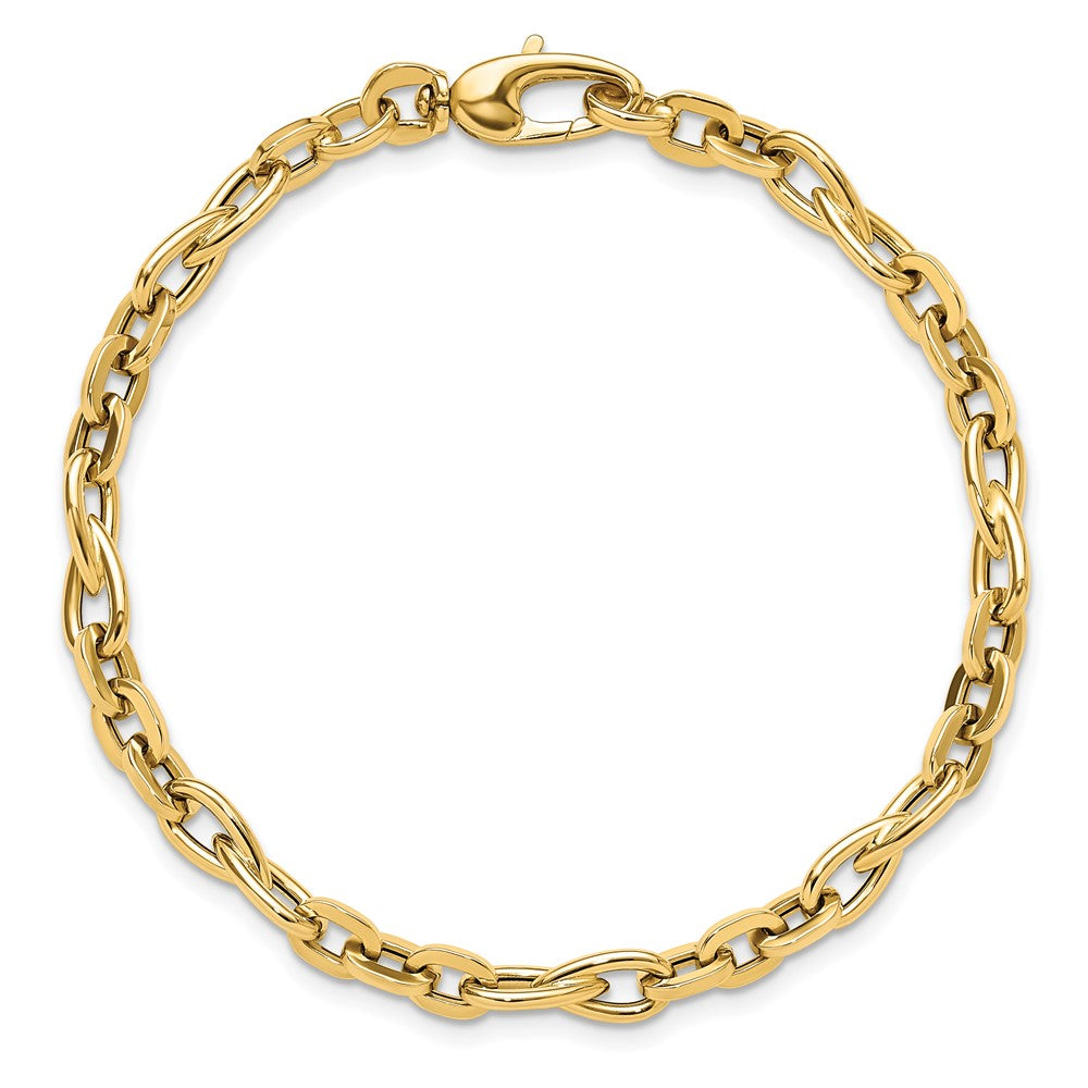 14K Yellow Gold 7.5in Polished Fancy Link Bracelet