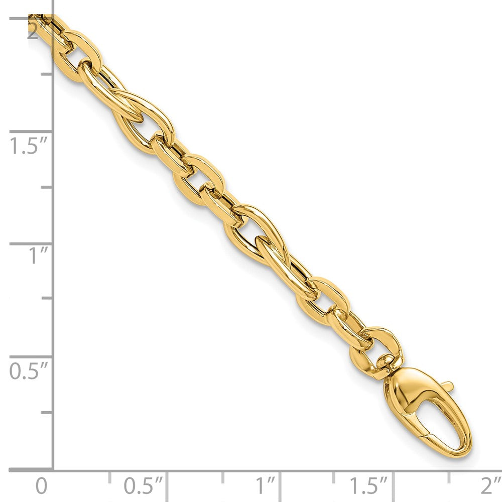 14K Yellow Gold 7.5in Polished Fancy Link Bracelet