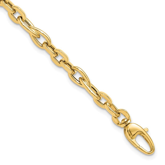 14K Yellow Gold 7.5in Polished Fancy Link Bracelet