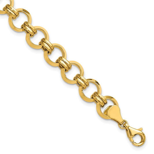 14k Polished Circle Link Bracelet
