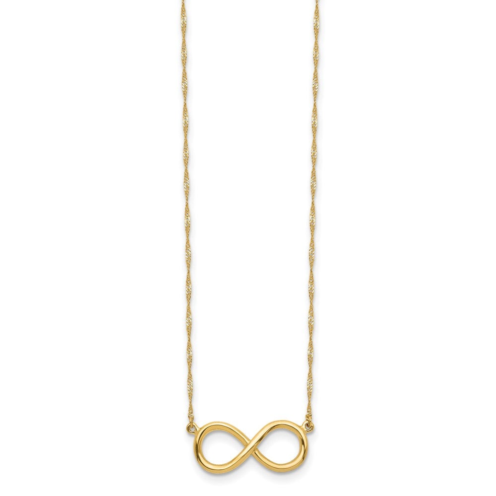 14K Yellow Gold Polished Infinity Necklace