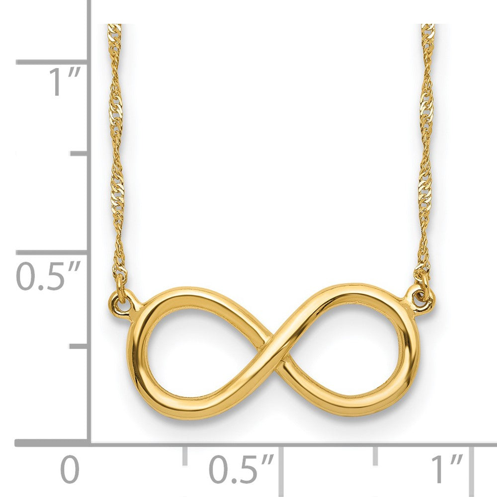 14K Yellow Gold Polished Infinity Necklace