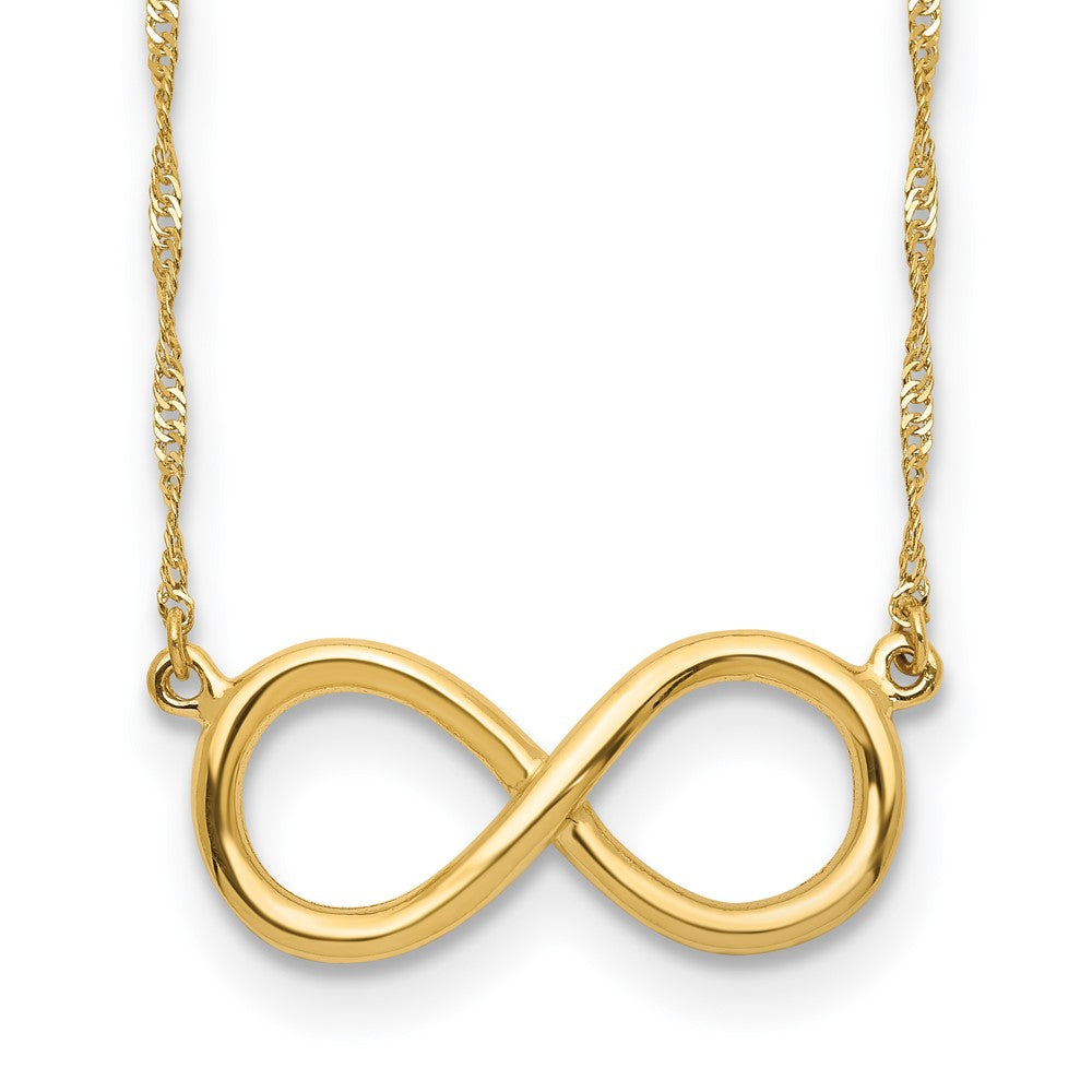 14K Yellow Gold Polished Infinity Necklace