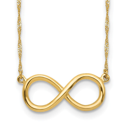 14K Yellow Gold Polished Infinity Necklace