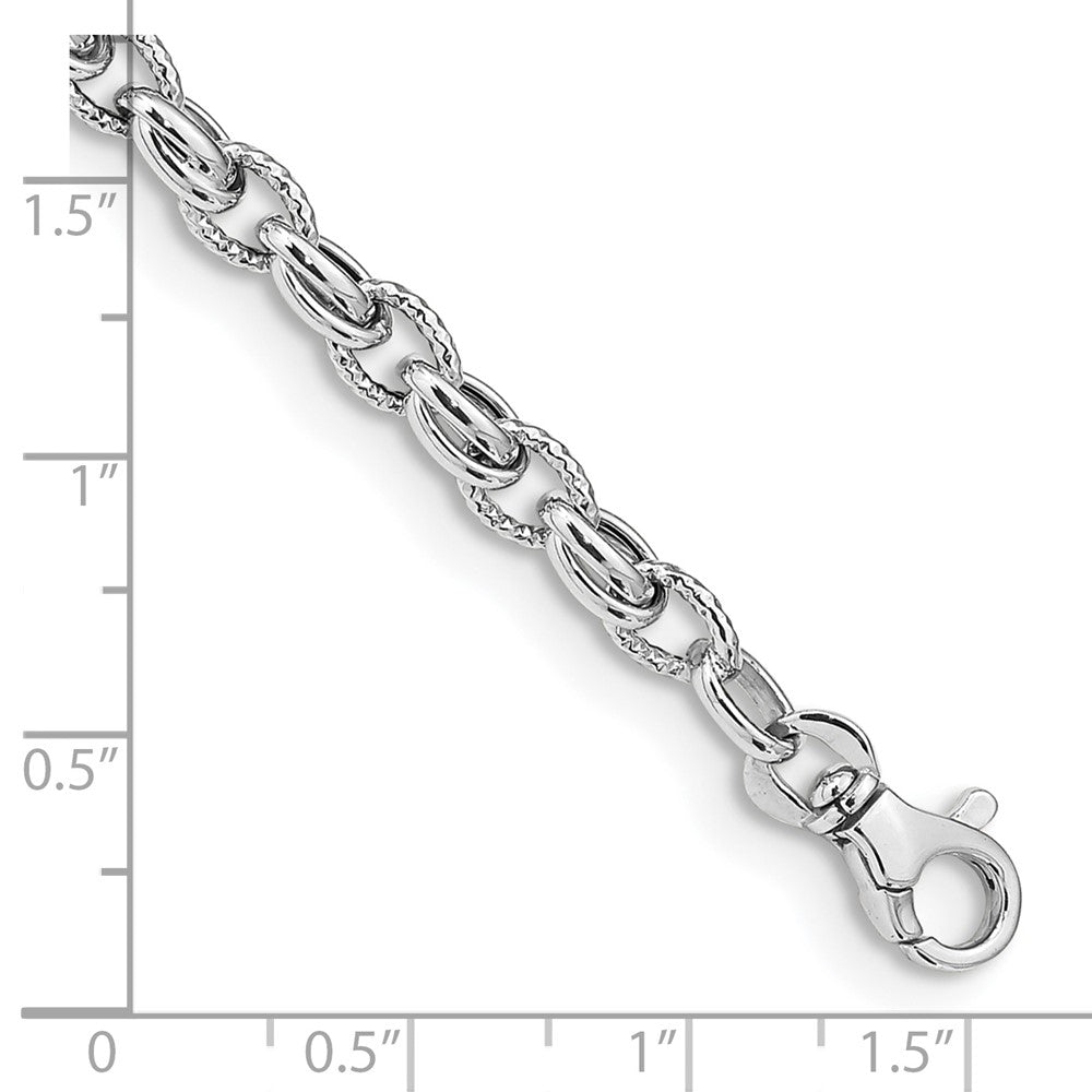 14k White Gold 7.5in Polished Fancy Link Bracelet