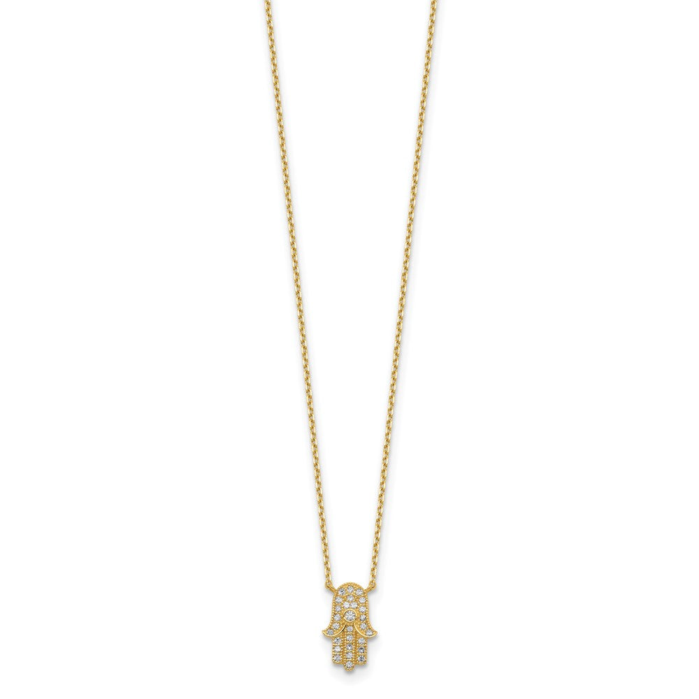 14K Hamas CZ with 2IN EXT Necklace