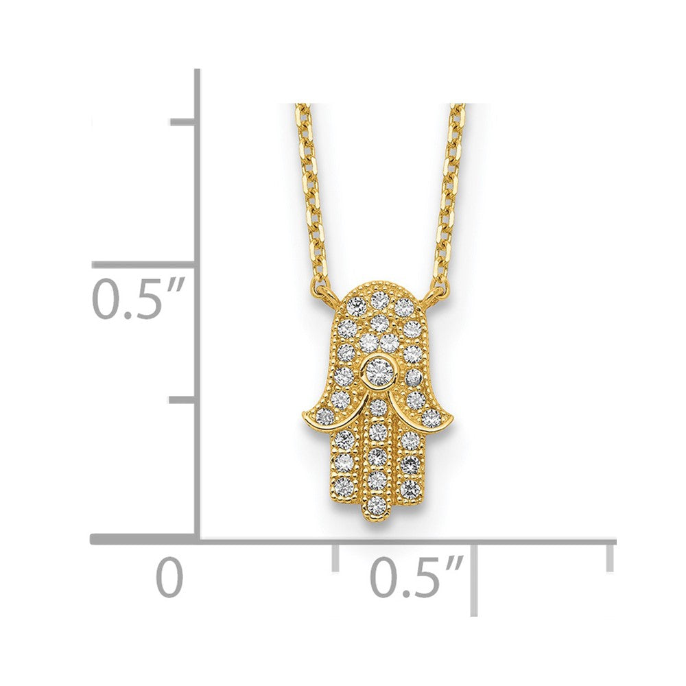 14K Hamas CZ with 2IN EXT Necklace