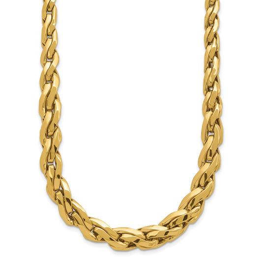 14k Yellow Gold Polished Graduated Fancy Link 18in Necklace
