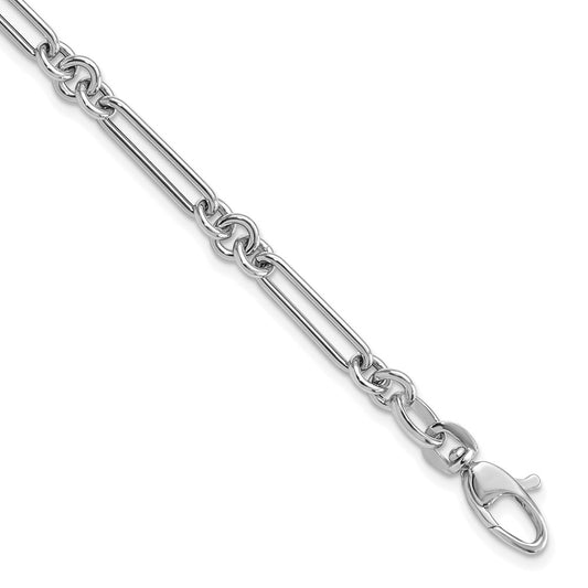 14k White Gold Polished Fancy Link Bracelet