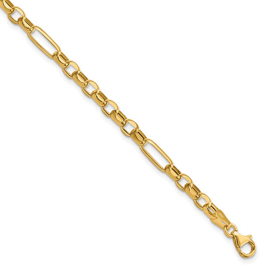 14K Yellow Gold Polished Fancy Link Bracelet