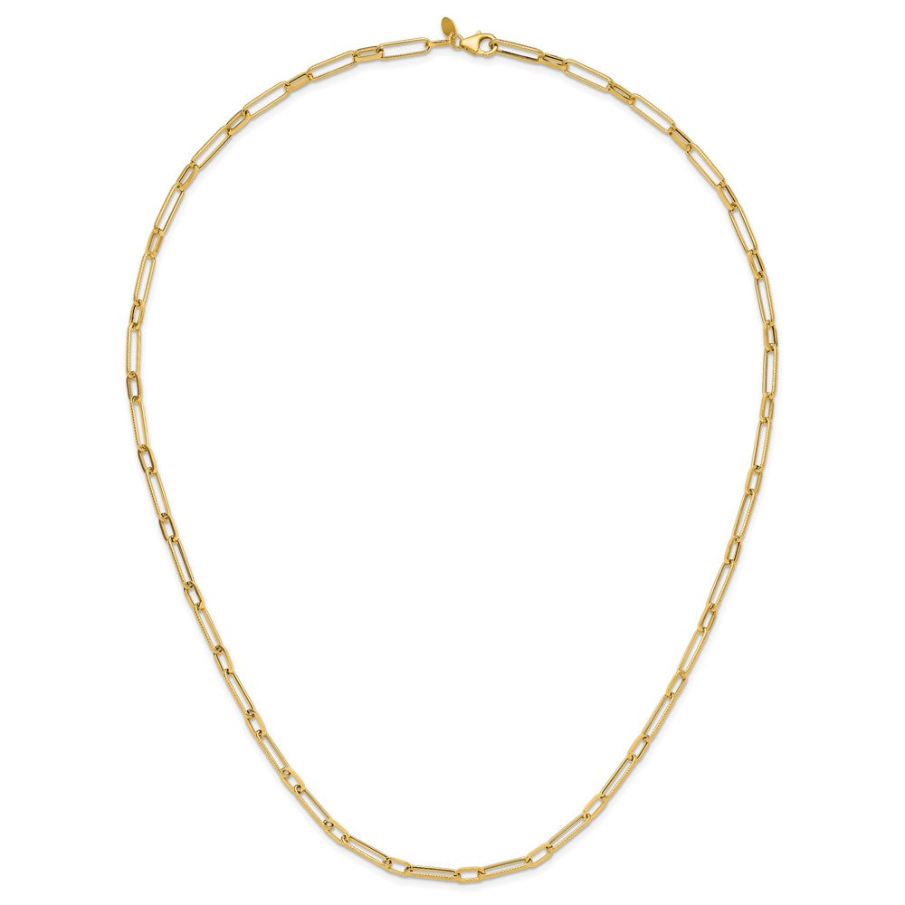 14K Polished Fancy Oval Link Necklace