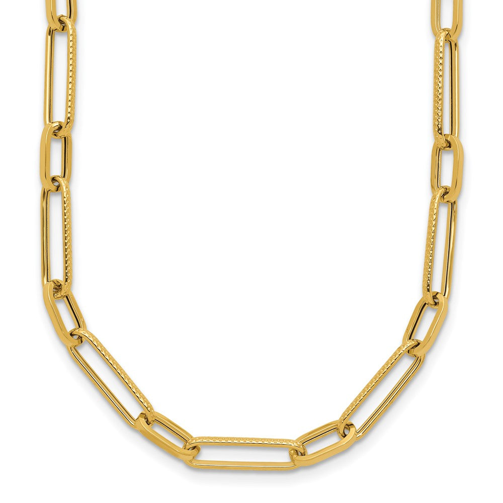 14K Polished Fancy Oval Link Necklace