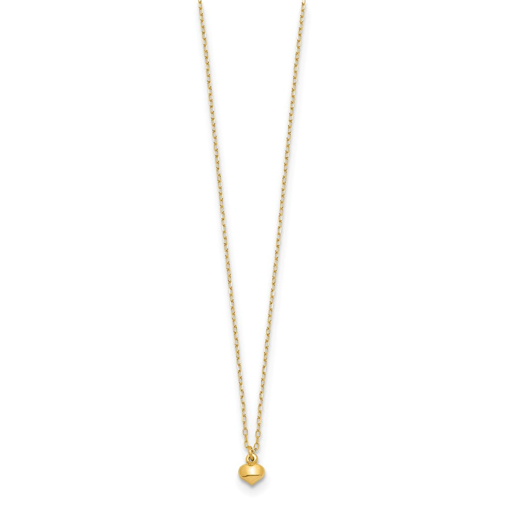 14k Polished Puffed Heart 16.5 inch Necklace