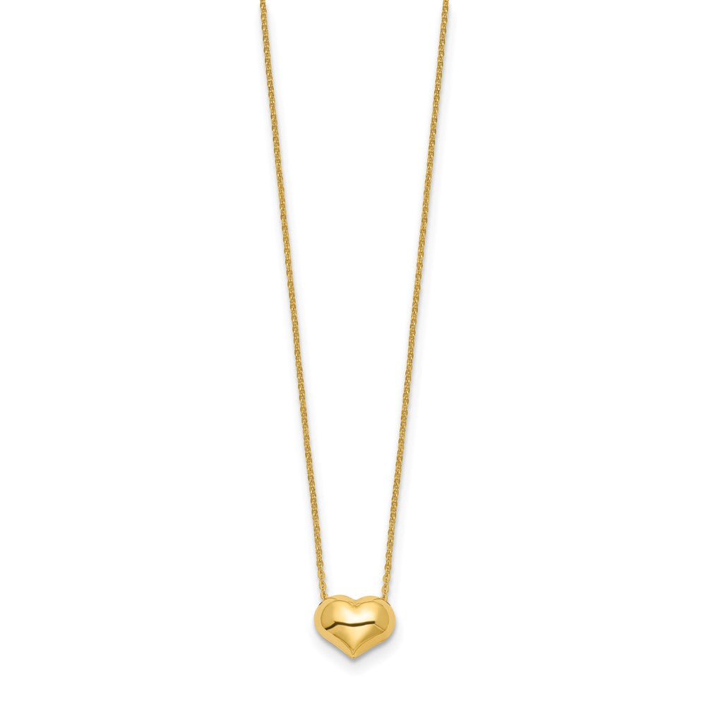 14k Polished Puffed Heart 16.5 inch Necklace