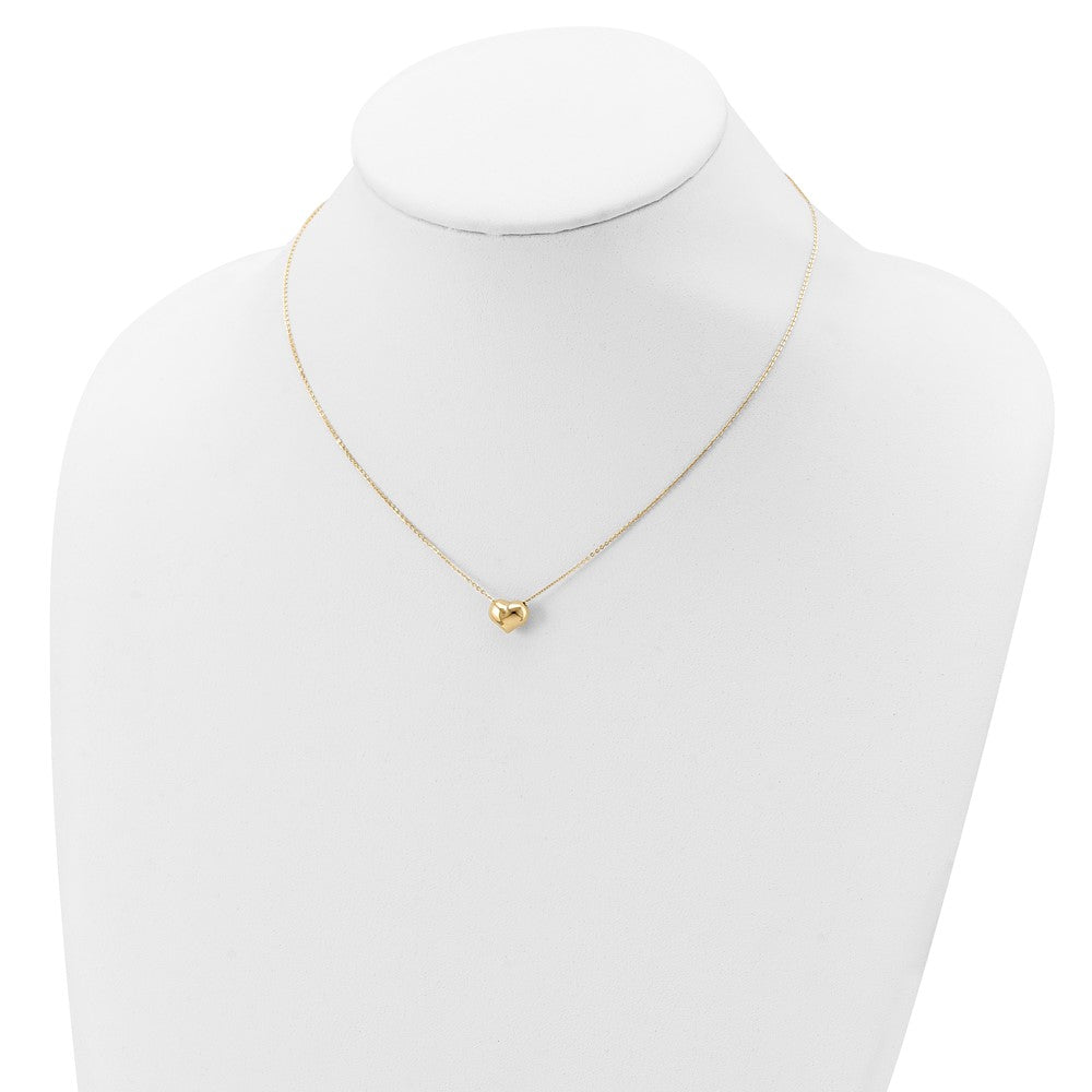 14k Polished Puffed Heart 16.5 inch Necklace