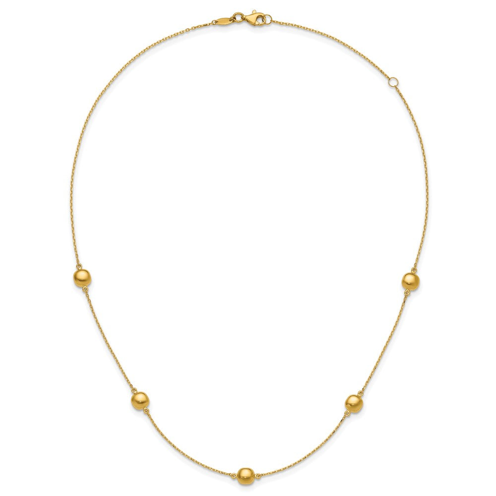 14K Polished 5 Station 16in w/2 in ext. Necklace