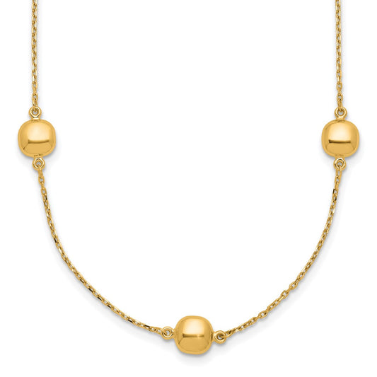 14K Polished 5 Station 16in w/2 in ext. Necklace
