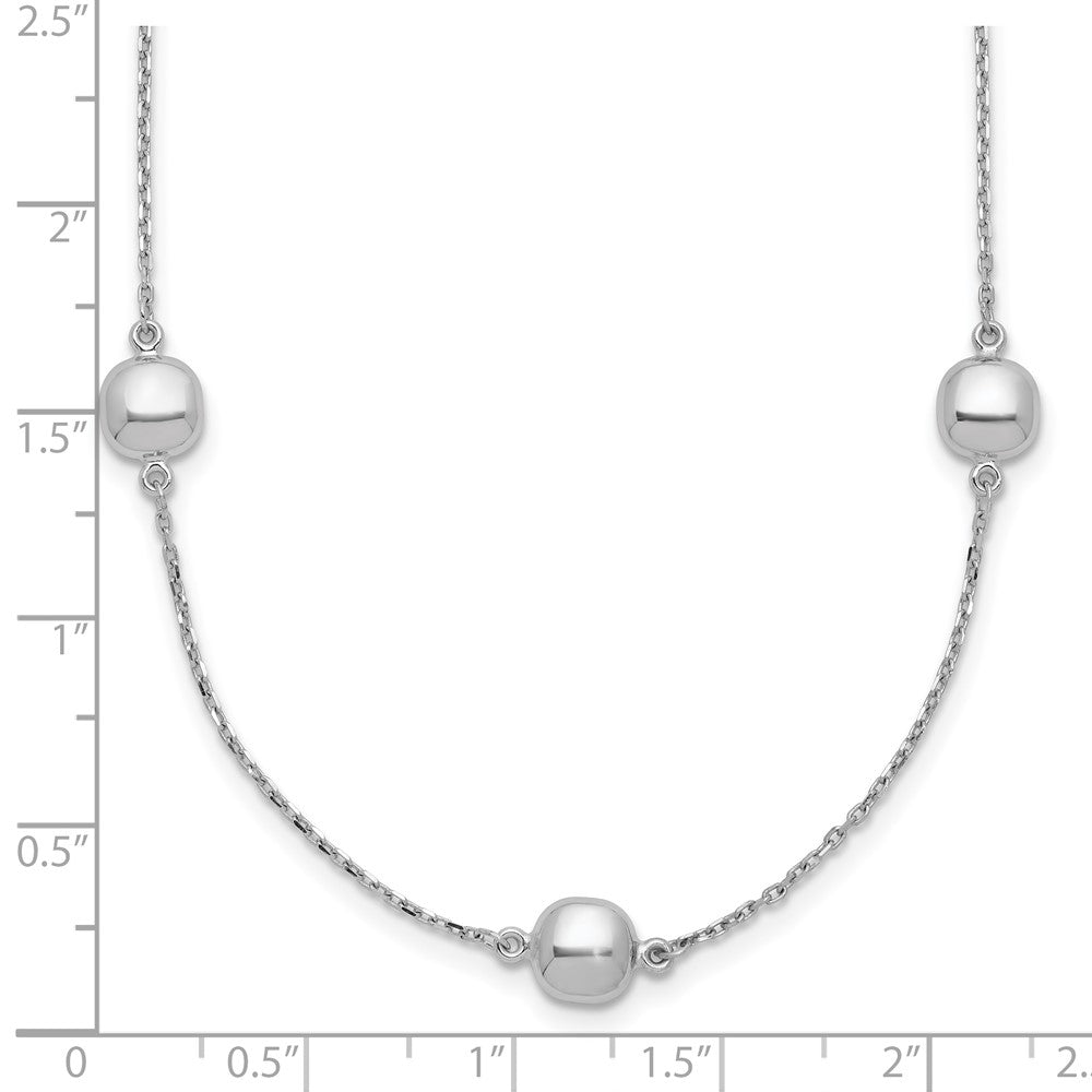 14k White Gold Polished 5 Station 16in w/2 in ext. Necklace