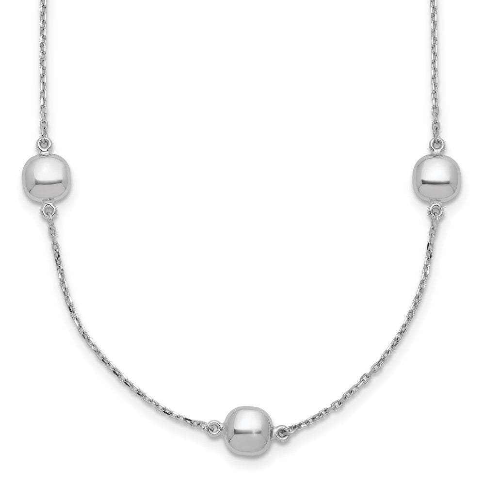 14k White Gold Polished 5 Station 16in w/2 in ext. Necklace