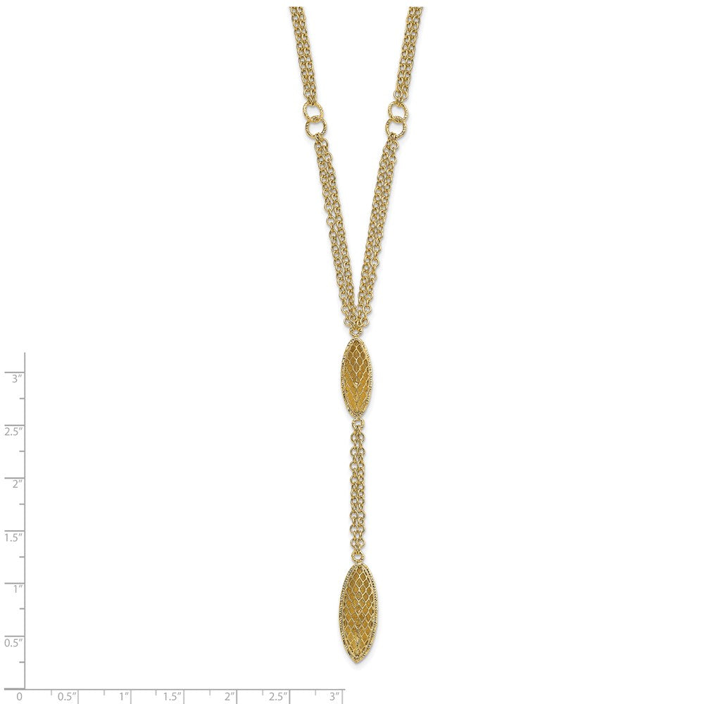 14k Fancy Y Diamond-cut Drop w/1in ext. Necklace
