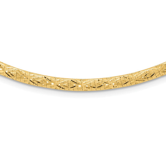14k Flat D/C 4.00mm Fancy Reversible Omega Necklace