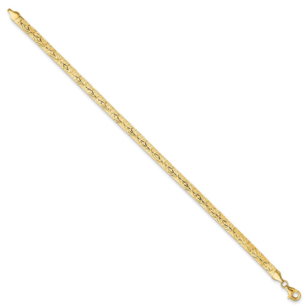 14k Polished and Satin D/C 4.00mm Reversible Omega Bracelet