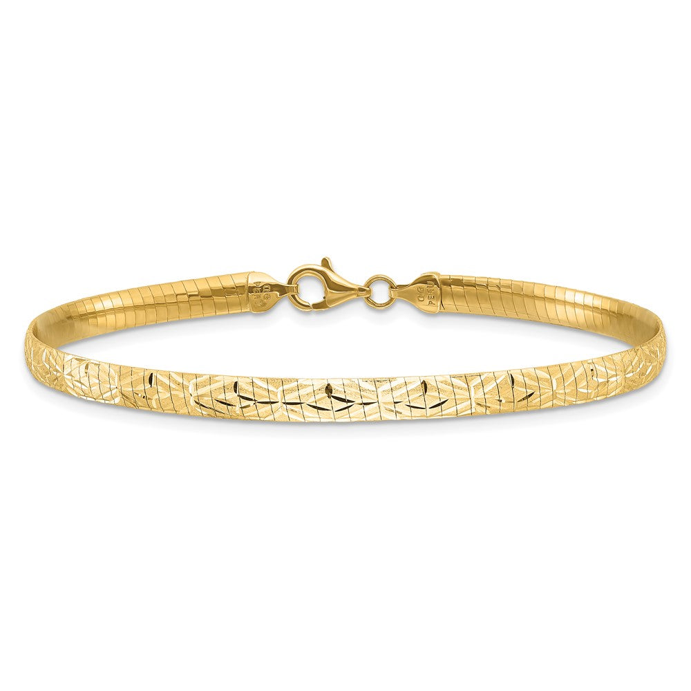 14k Polished and Satin D/C 4.00mm Reversible Omega Bracelet