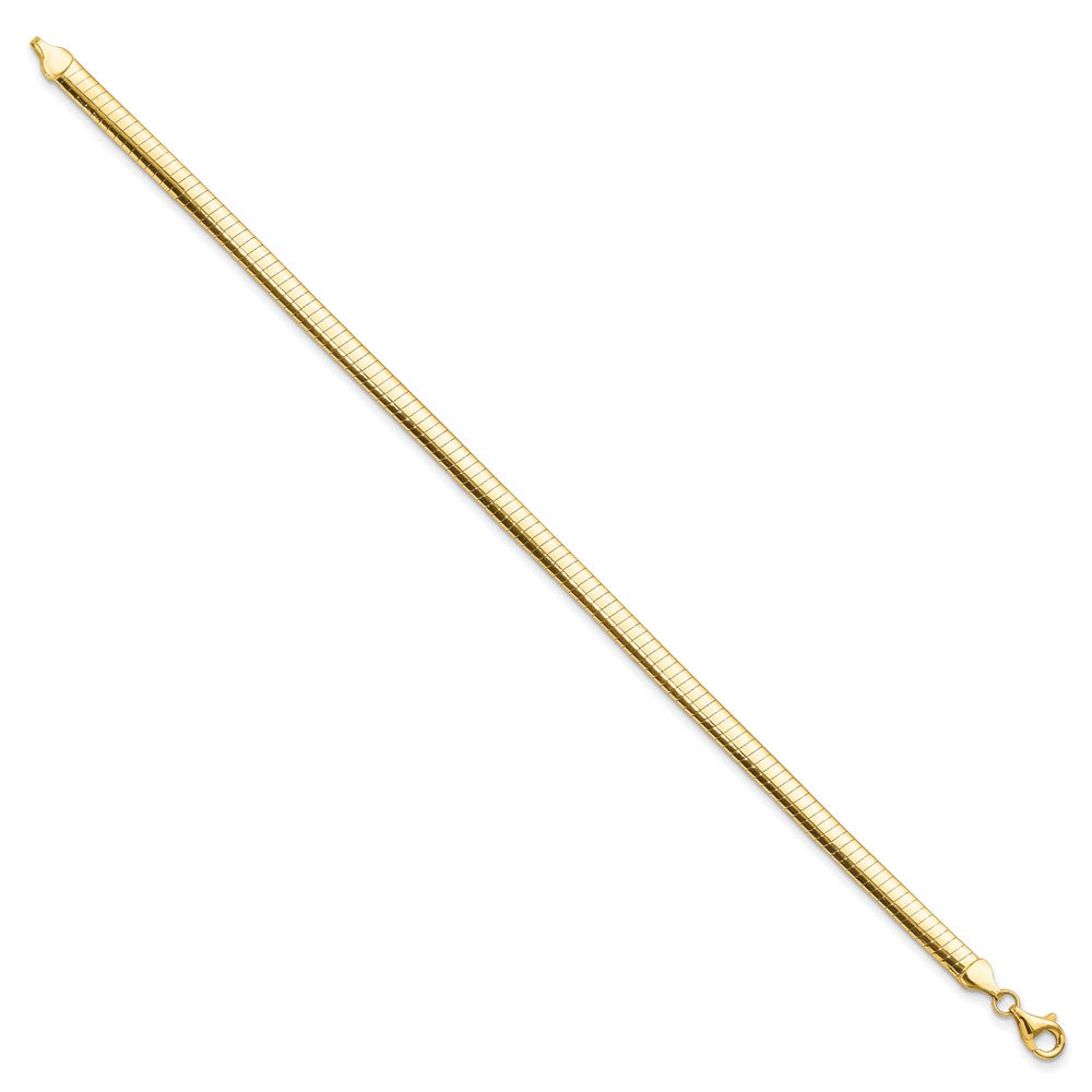 14k Polished and Satin D/C 4.00mm Reversible Omega Bracelet