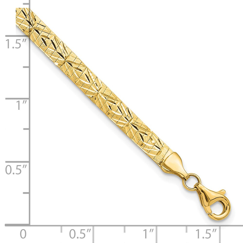 14k Polished and Satin D/C 4.00mm Reversible Omega Bracelet