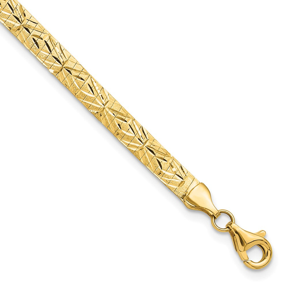 14k Polished and Satin D/C 4.00mm Reversible Omega Bracelet