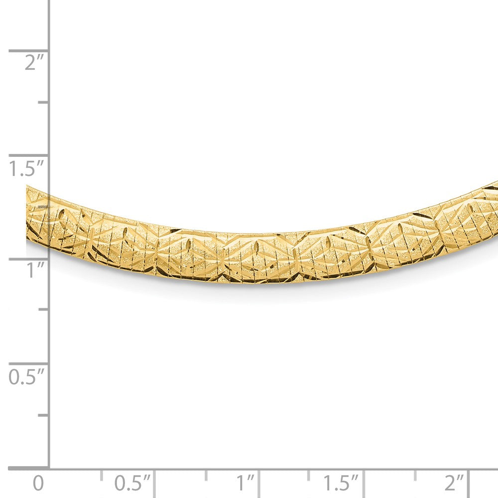 14K Polished and D/C 6.00mm Reversible Omega Necklace