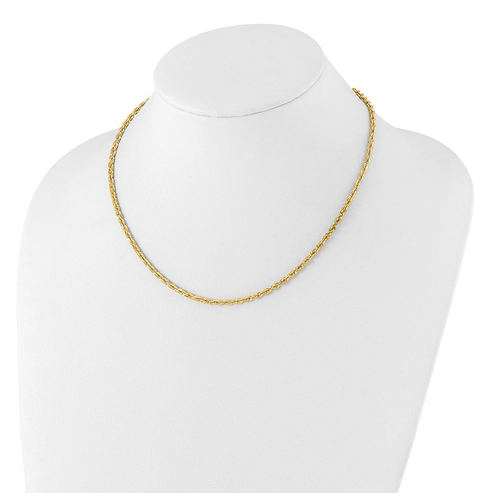 14k Polished and D/C Fancy Twisted 18in Necklace