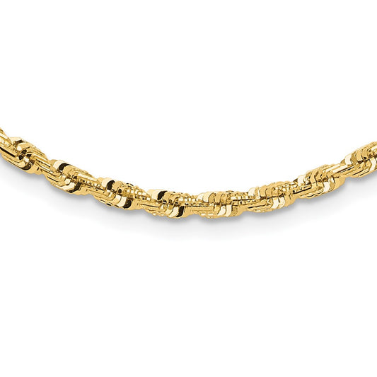 14k Polished and D/C Fancy Twisted 18in Necklace