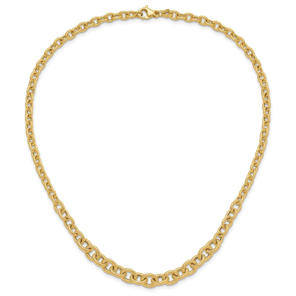 14K Textured and Graduated Fancy Link Necklace