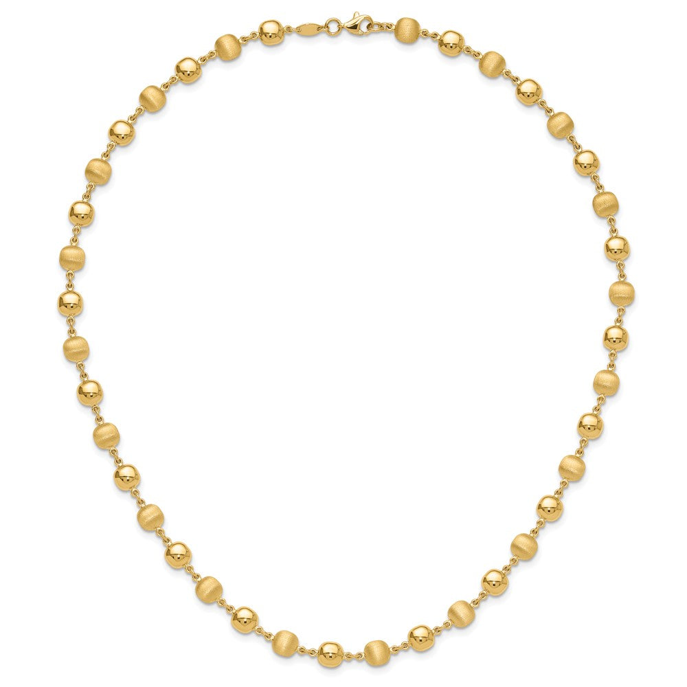 14K Polished and Satin Puffed Circles Necklace