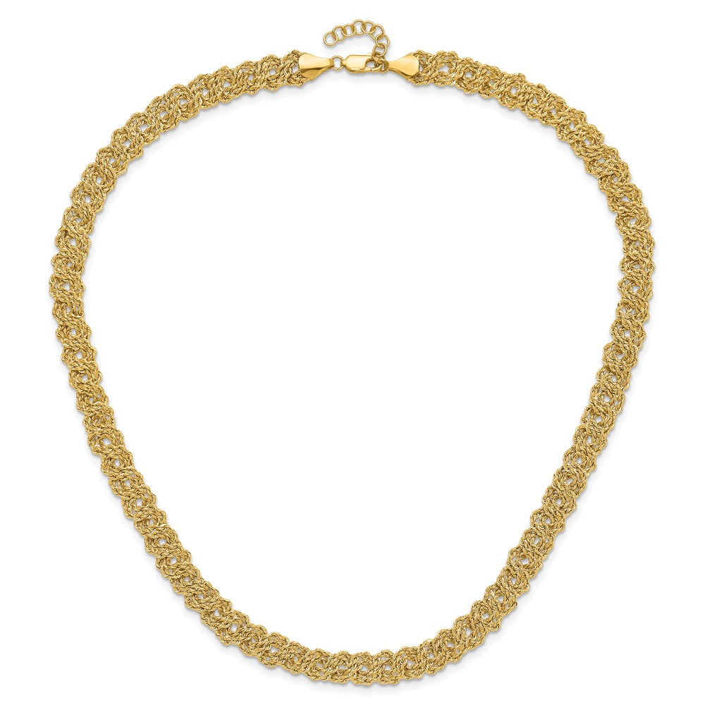 14K D/C Braided Rope Chain 17in w/1in ext. Necklace