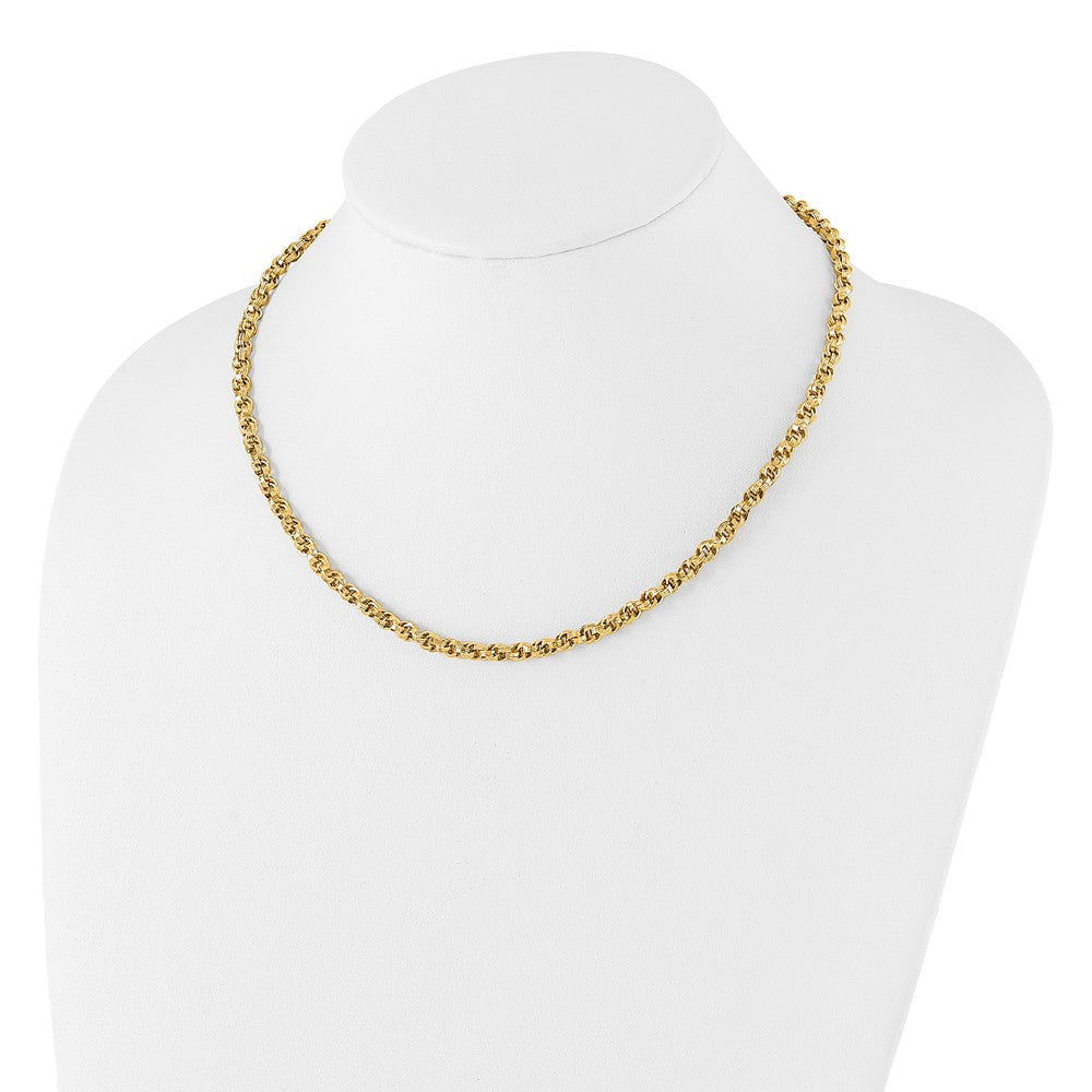 14K Yellow Gold Polished Fancy Little Link Necklace