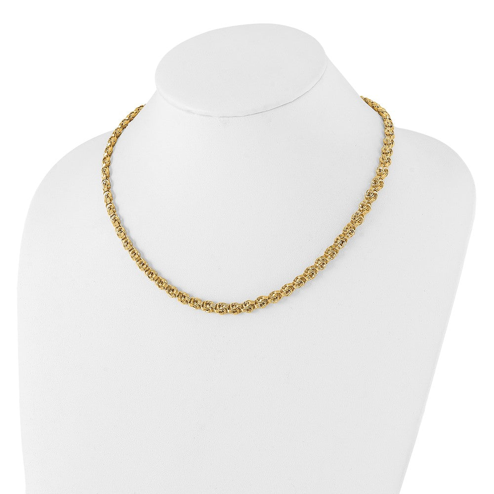 14K Polished Fancy D/C Link Necklace