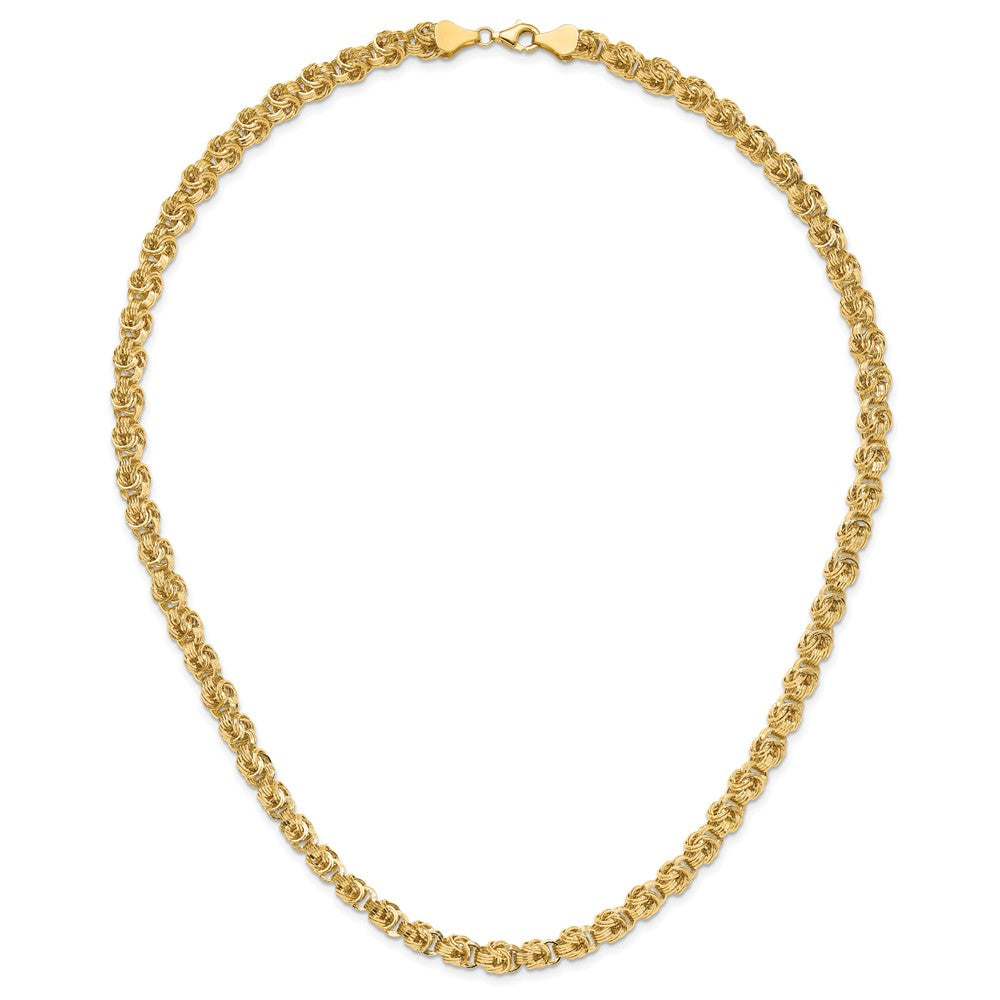 14K Polished Fancy D/C Link Necklace