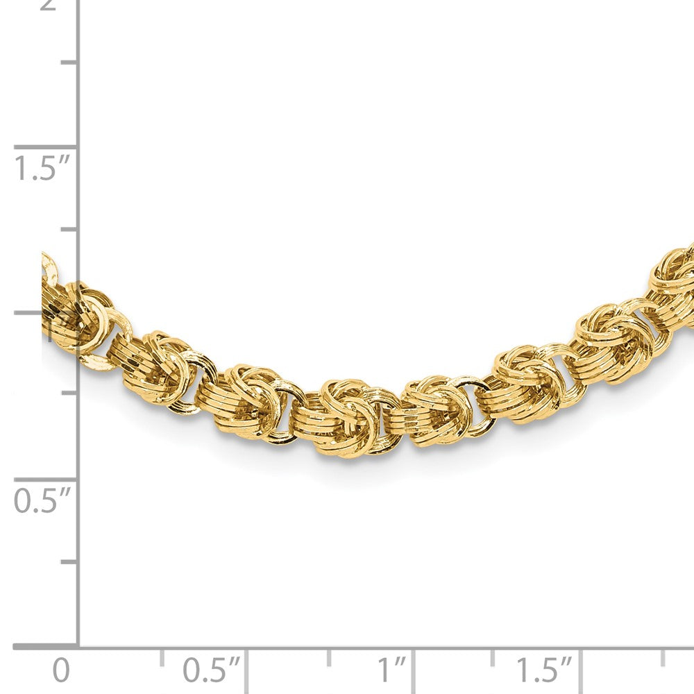 14K Polished Fancy D/C Link Necklace