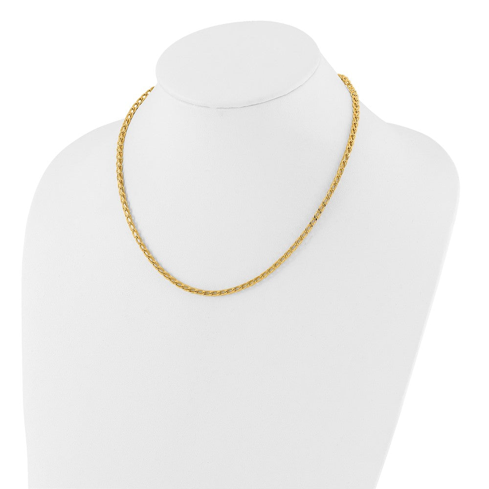 14K Polished 3mm Fancy Link Franco Necklace