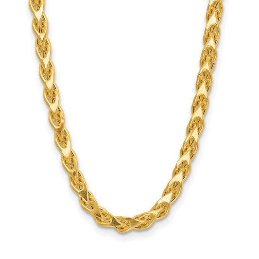 14K Polished 3mm Fancy Link Franco Necklace