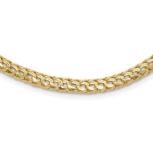 14K Polished Fancy D/C Link Necklace