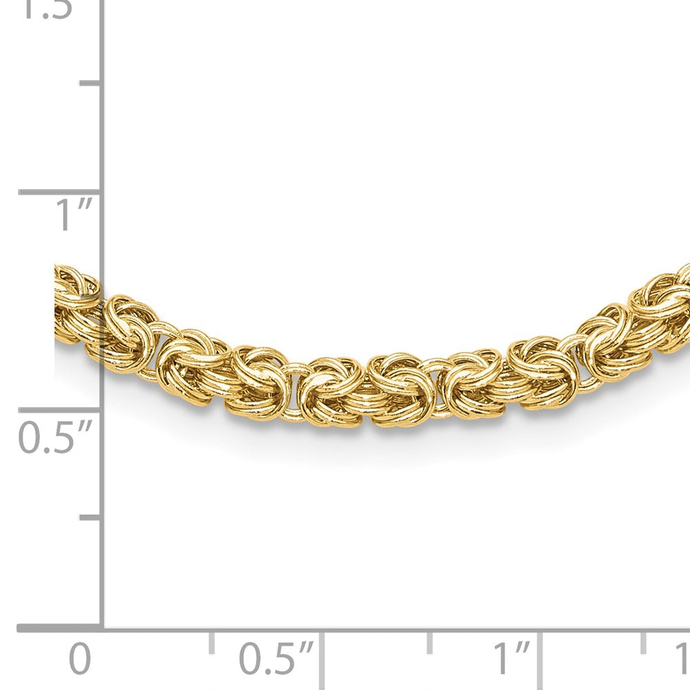 14K Yellow Gold Polished Fancy Byzantine Link Necklace