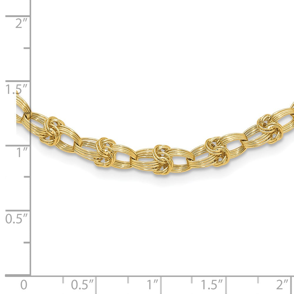 14K Polished Fancy Knot Links Necklace