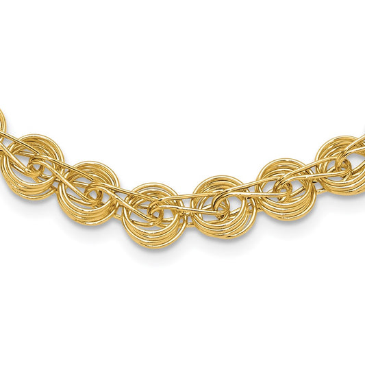 14K Polished Fancy Link Necklace